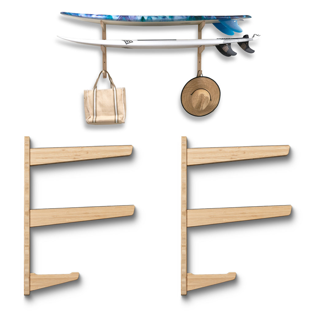 Two Board Wall Rack with Storage Hooks