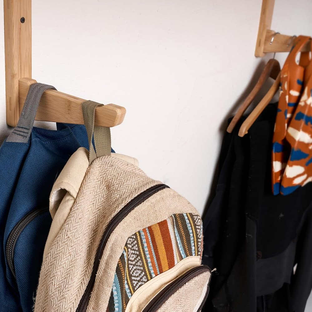 Two Board Wall Rack with Storage Hooks