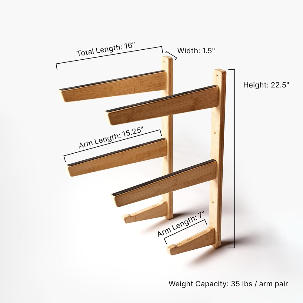 Two Board Wall Rack with Storage Hooks